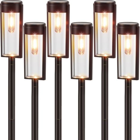 lampadaires solaires d'extérieur étanches et automatiques éclairage décoratif pour jardin villa pelouse. Lot de 6 (1/5)