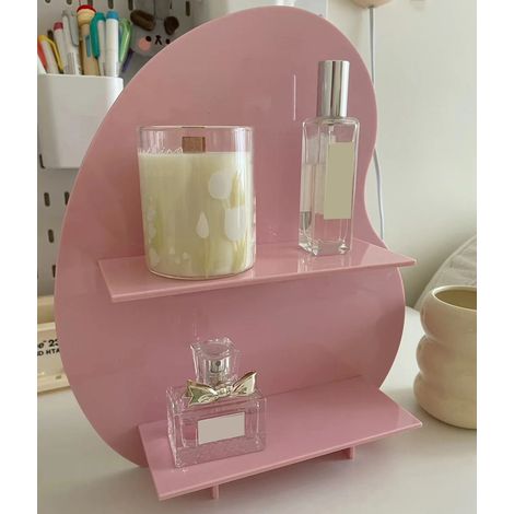 Étagère de rangement cosmétique, organisateur de maquillage pour salle de bain, chambre, dressing, bureau, rose, taille S (1/5)