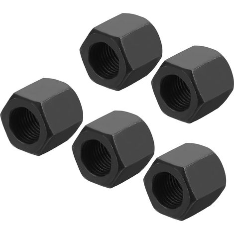 Écrous D'Accouplement Hexagonaux M12 Pas 1.25mm, 5Pcs Longueur 18mm/0.7" Classe 10.9 Acier Au Carbone Filetage Complet Tige D'Accouplement Écrou Tige Filetage Fin, Noir (1/5)