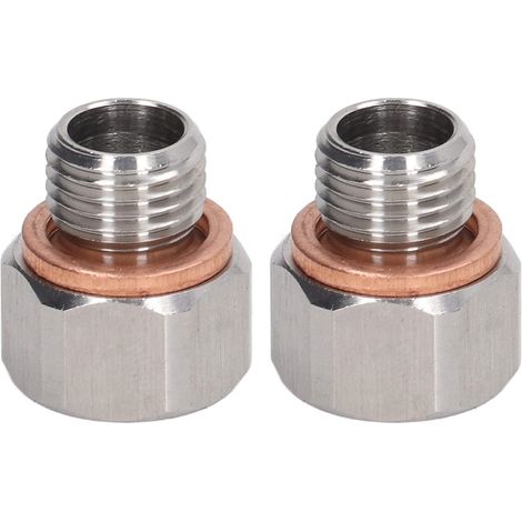 Adaptateur de Raccord Métrique 2 Pièces, 1/8"NPT Femelle Vers M12x1,25 Mâle, Adaptateur de Pression D'huile, Adaptateur de Raccord en Alliage D'aluminium pour Automobile (1/5)