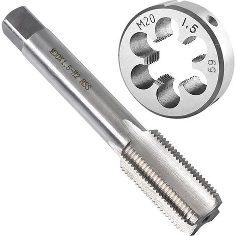Jeu de Tarauds et Filières M20 x 1.5 mm Taraud à Vis avec Filetage Rond pour Réparation D'écrous, De Boulons (1/5)