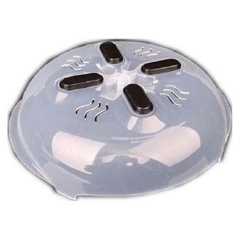 Couvercle magnétique pour micro-ondes - Couvercle anti-éclaboussures transparent pour micro-ondes - Couvercle pour assiette à micro-ondes avec évents de vapeur - Noir (1/5)