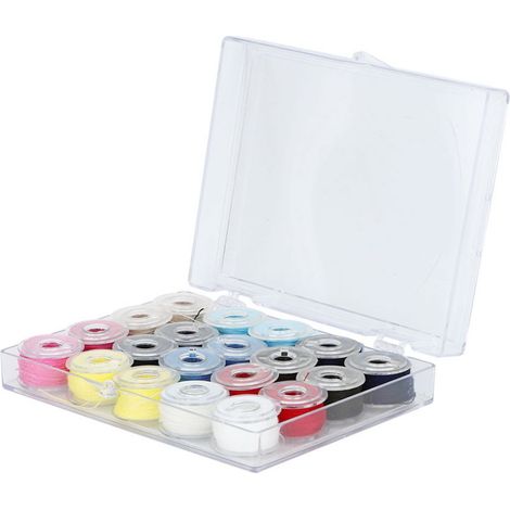 20 bobines de fil à coudre colorées en plastique pour machine à coudre, accessoires de couture à domicile (légère différence de couleur) (1/5)
