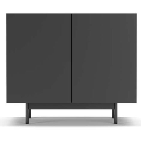 Mueble auxiliar 2 puertas abatibles modelo 601-1 acabado en grafito. 78 cm (alto) x 90 cm (ancho) x 34 cm (prof.) (1/3)