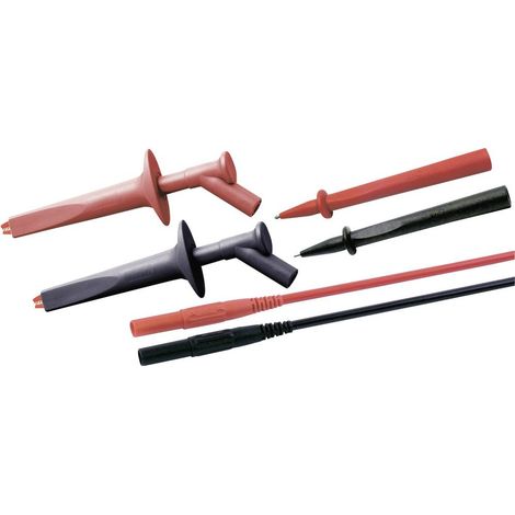 Stäubli 9410494500 Set de cordons de mesure de sécurité Banane mâle 4 mm Banane mâle 4 mm 1.00 m noir, rouge 1 set (1/3)