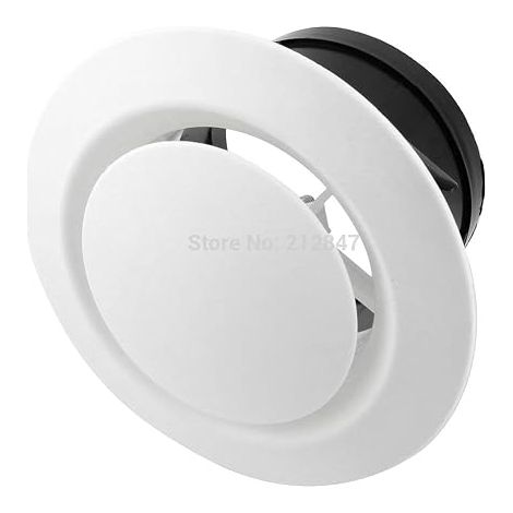 100mm Round Adjustable Air Vent Grille ABS Plastic White (1/5)