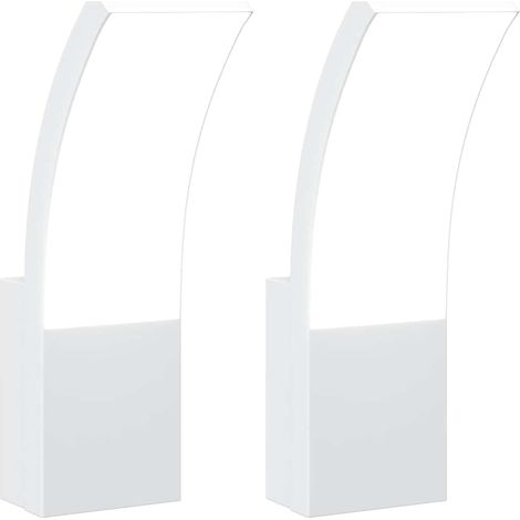 Set di 2 applique LED per esterni 7 x 4,5 x 23 cm resistenti alle intemperie design moderno alluminio bianco 020056580