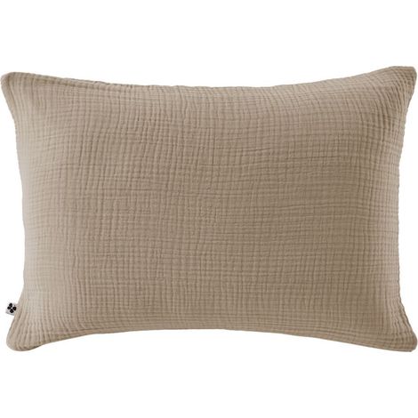 Taie d'oreiller 50x70cm gaze de coton coloris Ficelle - INALIA