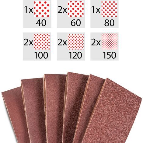 Promotion Bande Abrasive 75X457 mm- Grains 1 X 40/60 & 2 X 80/120/180/240/320/400 Bande de Ponceuse pour le Ponçage, le Polissage et le Dépoussiérage, Idéale pour le Bois (14 Pièces) (1/2)