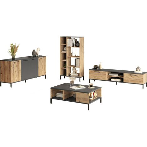 Conjunto de salón Kailua 729 , Con mesa de TV, Partes separadas, Aglomerado laminado (1/5)