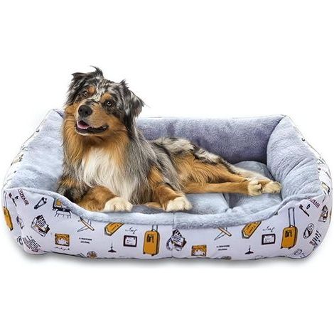 Panier Pour Chat/chien-Matelas pour animaux - Fond antidérapan-8080cm-Gris (1/4)
