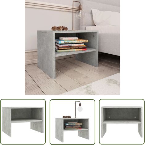 The Living Store Nachttisch Betongrau 40x30x30 cm Holzwerkstoff - Nachtisch - Nachttisch Grau - Holzmöbel - Beistelltisch - Wohnzimmerschreibtisch (1/5)