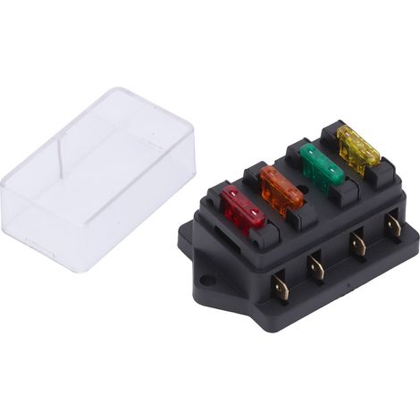 Wasserdichter 4-fach-Sicherungskasten mit 4 Sicherungen für 12V-24V Auto, Pkw, Boot (1/5)