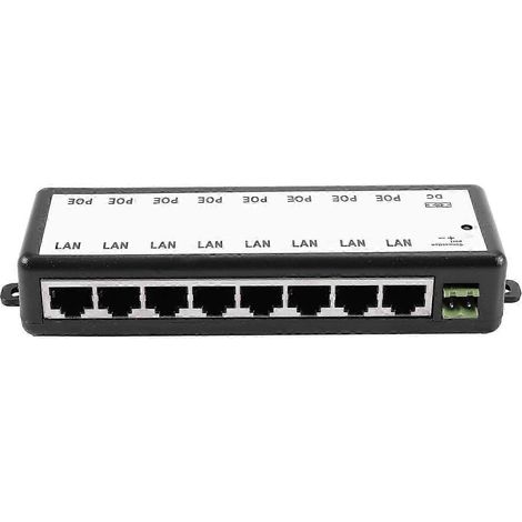 Injecteur PoE 8 ports / Répartiteur PoE pour caméras réseau de vidéosurveillance PoE (alimentation par Ethernet) IEEE 802.3AF KNS (1/5)