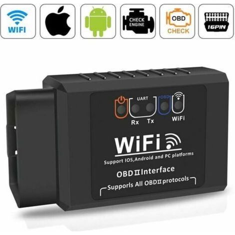 OBD2 Valise Diagnostic Auto, Diagnostic Voiture Prise WiFi OBD Adaptateur Scanner Code de Défaut Multimarque elm327 Outils Diagnostics Système Moteur (1/5)