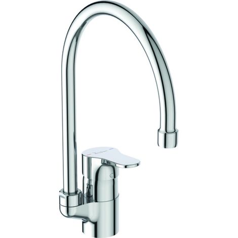 Porcher – Mitigeur de lavabo col de cygne Ch3 – Finition chromé – Bec mobile orientable – Hauteur 177 mm – Cartouche Firmaflow Ø 38 mm