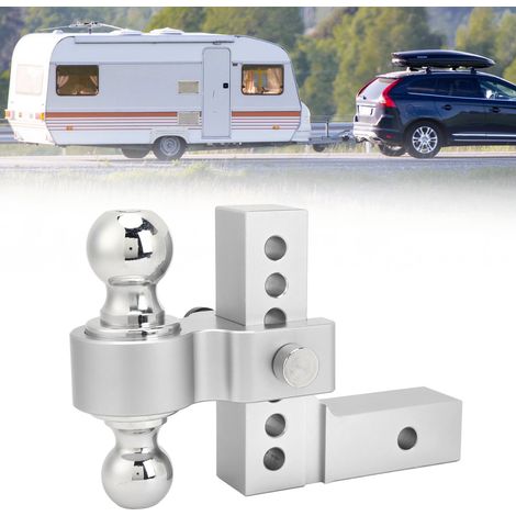 Verstellbare Anhängerkupplung, 6 Zoll höhenverstellbar, passend für schwere 2-Zoll-Lkw, GTW-Anhängerkupplungsaufnahme, galvanisiertes Silber. (1/5)