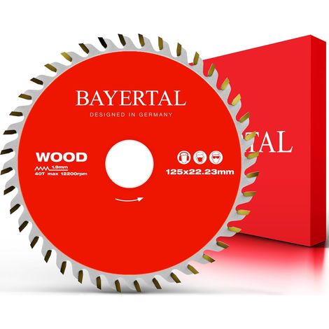 Lame de scie circulaire 125 mm - Qualité supérieure pour coupes précises - Bois dur, tendre, MDF et OSB - 125 x 22,23 mm - Surfaces de coupe (1/5)
