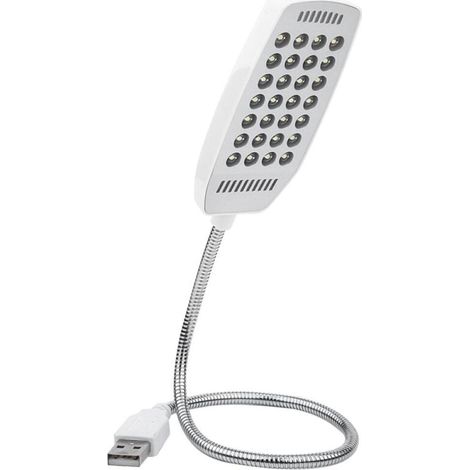 USB-Laptoplampe, Mini-Licht, 5 V, flexibler Schwanenhals, 28 LED-Lichtquelle mit Schalter für Studenten, Reisende, Büroangestellte (weiß)