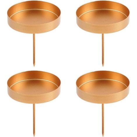 Kerzenhalter Adventskranz Kerzenteller Kerzenständer Gold 8cm (1/5)