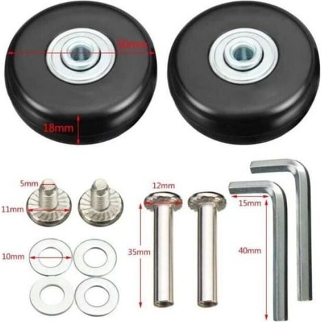 4PCS 50mm Roulette Valise, Bagage Valise Réparation Roulette Charge Lourd Muette Caoutchouc Universelle Pivotante Roue R Étiquette (1/5)
