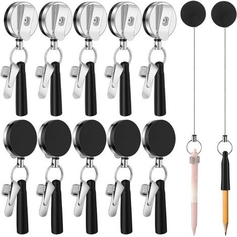 Portapenne, 10 pezzi, clip per penne estensibili da 90 cm, porta sempre una penna con te, portapenne per assistenti, scalabile per falegnami, (1/5)