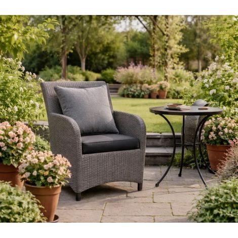 Outdoor Garden Scatter Cushion (Pack of 4) - L45 x W45 cm - Charcoal Grey