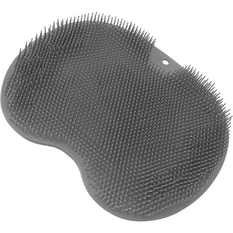 Nettoyant Pieds Douche avec Ventouses, Coussin Doux Antidérapant Pliable pour Massage et Nettoyage, Tapis Gris pour Salle de Bains (1/5)