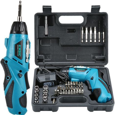 Tournevis électrique sans fil, 4,8 V, multifonction, mini perceuse à main rechargeable pour la maison, ensemble d'outils de quincaillerie, perceuse à main (1/5)
