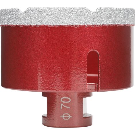 Foret diamant pour carrelage 70 mm, Scie Cloche Diamant Foret avec Filetage M14 Pour Le Forage à Sec Ou Humide De Manière Sec En Porcelaine, Carrelage, Granit, Marbre, Verre (1/5)