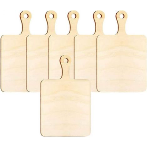 Lot de 6 Planches à découper en bois avec poignée, 14x23 cm, pour fromage et service, accessoire cuisine (1/5)