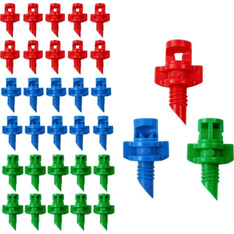 Kit de 60 têtes d'arrosage par brumisation par réfraction, micro-asperseurs multi-angles 90° 180° 360°, buses d'irrigation goutte-à-goutte pour serre, jardin et pelouse (1/5)