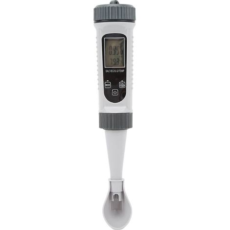 Testeur Multifonctionnel, écran LCD SG Testeur, Compteur de Température Numérique, Testeur EC, Testeur de Sel avec Rétroéclairage Blanc pour Eau Potable, Aquarium, Piscine