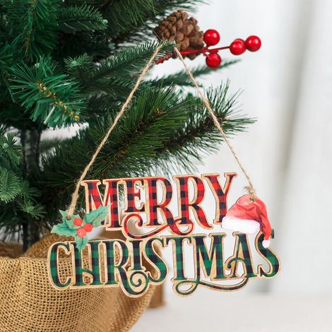 Support En Bois - Panneau De Noël Avec Lettres « Merry » - Décoration Murale Pour Intérieur Et Extérieur - 1 Pièce (1/3)