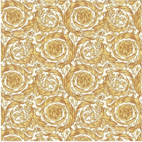 Exclusive luxury wallpaper wall Profhome 366925 non-woven wallpaper textured with ornaments shiny gold yellow beige 7.035 m2 (75 ft2) (1/5)
