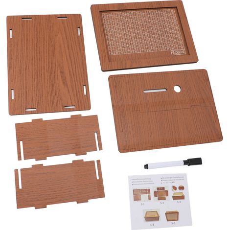 Tirelire en Bois avec Compteur Objectif Épargne 5000€ Boîte à Monnaie Rétro en Bois Naturel pour Adultes Design Élégant et Écologique (1/5)