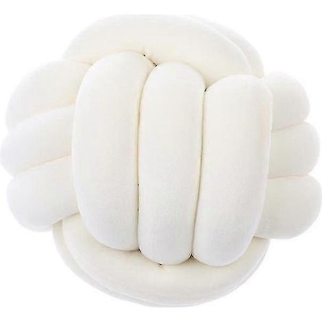 Coussin décoratif à nœud doux - 20 x 20 cm - blanc (1/5)