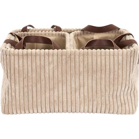 Lot de 3 Paniers de Rangement "Velours Côtelé" 36cm Taupe