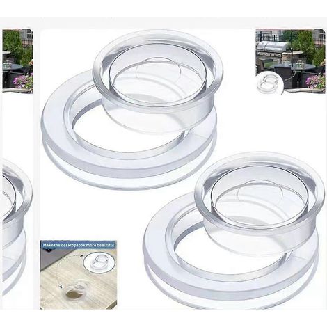 2 jeux d'anneaux et de capuchons pour parasol de table de patio, ensemble de bouchons et de capuchons (transparent) (1/5)