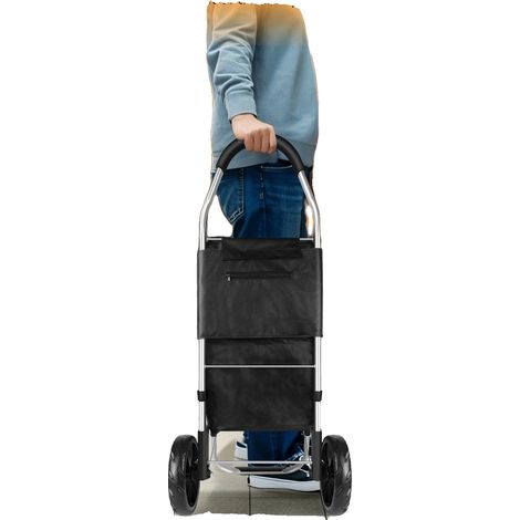 Carrito de la compra plegable, capacidad de 40 L, dimensiones desplegado 43 x 36 x 103 cm, dimensiones plegado 54 x 21 x 3 cm, tamaño de las ruedas 21 cm, capacidad de carga máxima 50 kg. (1/5)