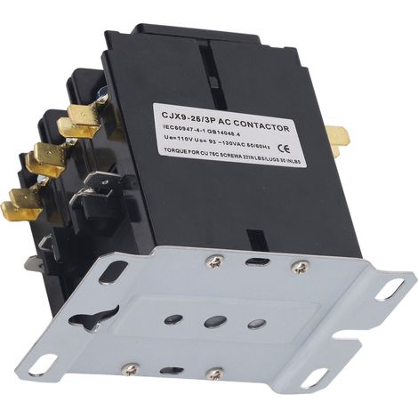 Contacteur CA 25 A triphasé en alliage d'argent ignifugé pour climatiseurs et applications électriques 110 V (1/5)