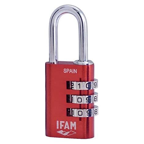 Candado col combi30 rojo 30mm. arco ø5mm. con combinación. ifam