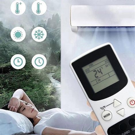 Telecomando di ricambio YKR-Q/002E per il condizionatore d'aria Aux YKR-Q/002E YKR-Q/001E, colore bianco/nero. (1/4)