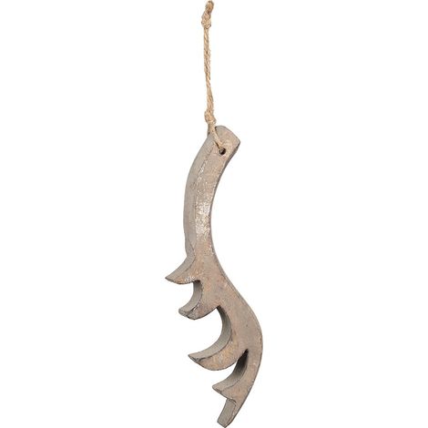 Suspension de Noël Bois de Cerf Décoration en Bois Marron Style Rustique 9 x 2 x 28 cm - PANGIVO