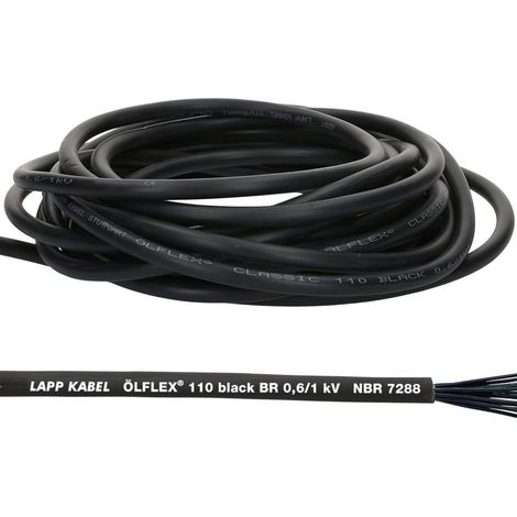 10 mètres Lapp 1120268 Ölflex Classic 110 Noir 0,6/1kV Câble de commande en PVC 3x1 mm² sans conducteur de protection I espace extérieur I ignifuge I câble 3 conducteurs I câble de raccordement 3x1,0