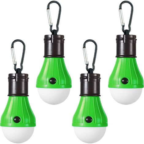 AIDUCHO 4pcs Led Lampe De Camping Lampe De Secours Extérieure Tente Lanterne De Pêche Lumière Suspendue(Vert)
