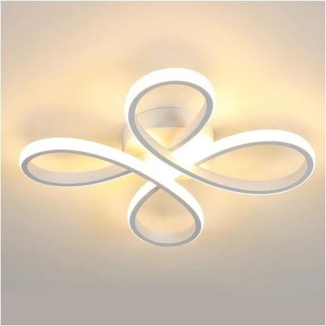 Attraktive, moderne LED-Deckenleuchte, 30 W, 3400 lm, blütenförmige Leuchte für Flur, Balkon, Schlafzimmer, Wohnzimmer, Esszimmer, warmes Licht (3000 K), 30 cm, Weiß (1/5)
