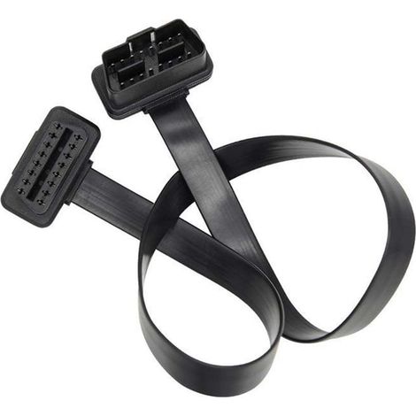 Câble de diagnostic OBD2 pour voiture - Rallonge mâle vers femelle 16 broches, connecteur plat pour adaptateur OBDII (1/5)