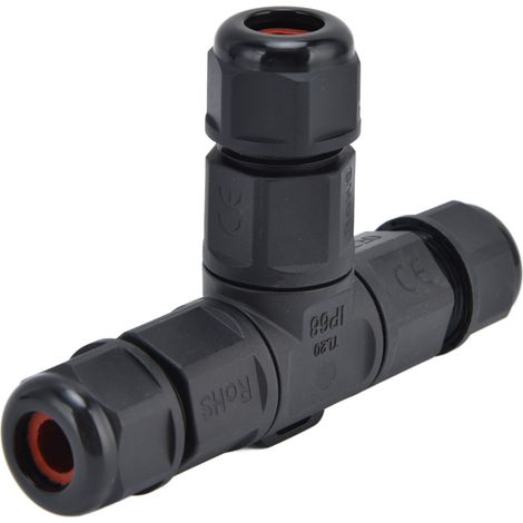 Wasserdichter 3-poliger T-Stecker für elektrische Leitungen, Schnellanschlussadapter 250 V 16 A TL20 (1/5)