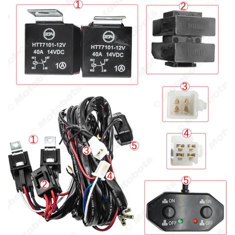 12V-44V Automotive LED High/Low Beam Dual-Color Light Controller, Dual-Channel Switch Control Wiring Harness, Remote Control One-to-One (1/4)